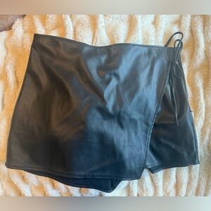 Abercrombie & Fitch Vegan Leather Wrap Skort